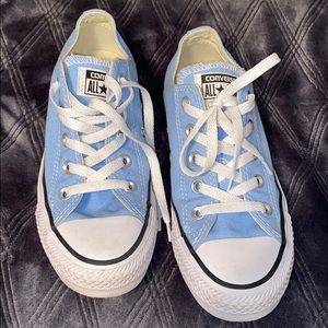 Slightly worn baby blue converse size 6